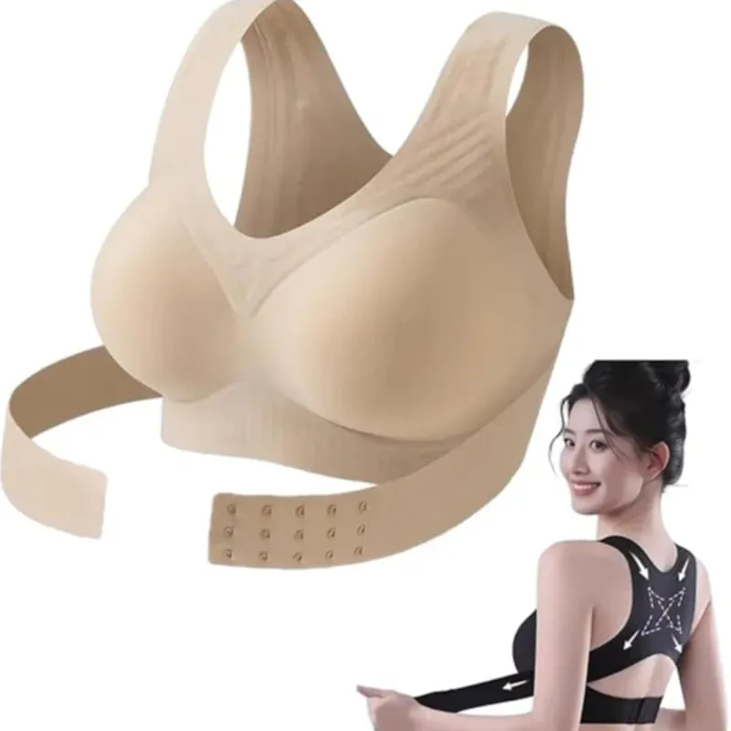 Sujetador de soporte de postura para mujer, sujetadores de postura inalámbricos con cierre frontal y espalda cruzada, soporte de cobertura completa, Bralettes de realce, soporte de postura — image 1