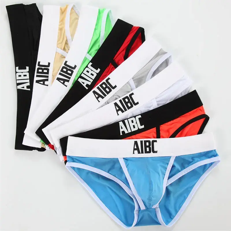 Mens Ice Silk Underwear Open Front Pouch Bulge Low Rise Briefs Sexy Underpants Comfortable Panties for Men — image 2