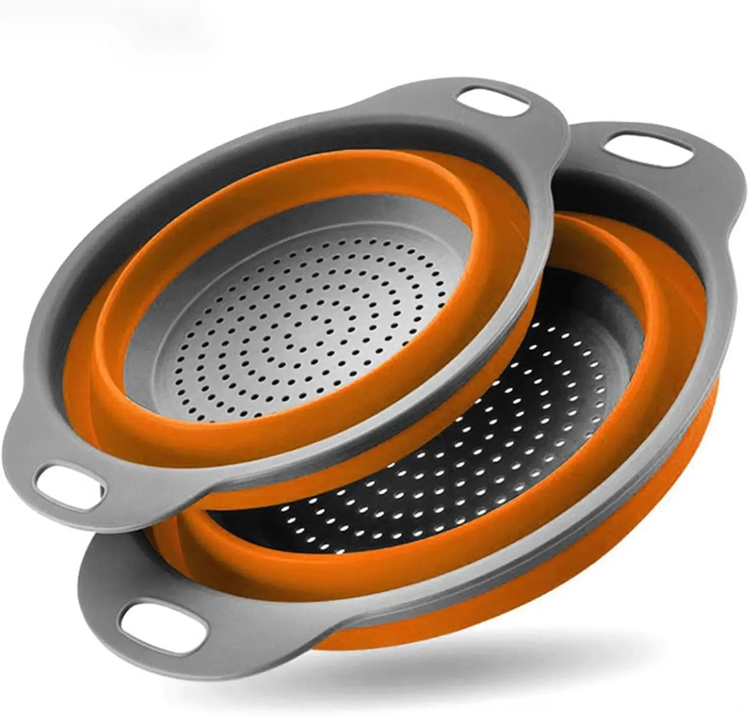 Kitchen Strainer Colander Set 2PCS Food Strainers for Kitchen Collapsible Colander with Plastic Handles for Pasta and Spaghetti