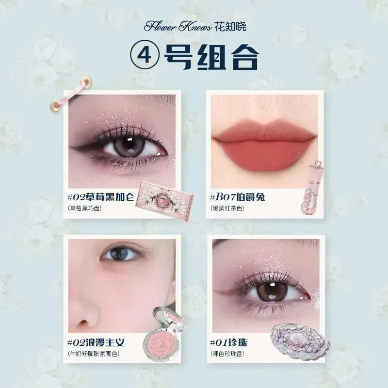Flower Knows Makeup Gift Set Pearl Shimmer Eyeshadow Velvet Matte Lip Mud Waterproof Blush Long-Lasting Concealer Cosmetics Kit — image 5