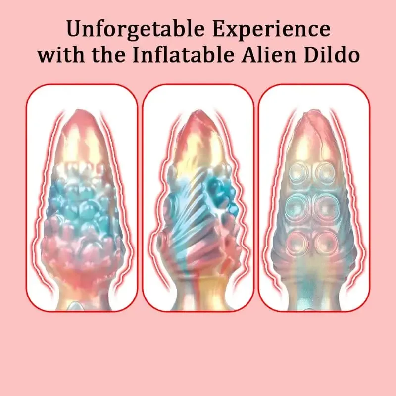 Monster Dildo Tentakel Tiup Fantasi Anal Plug dengan Ketebalan Dapat Disesuaikan Dasar Kurva Mainan Seks Tiup Tebal untuk Wanita Pria — image 3