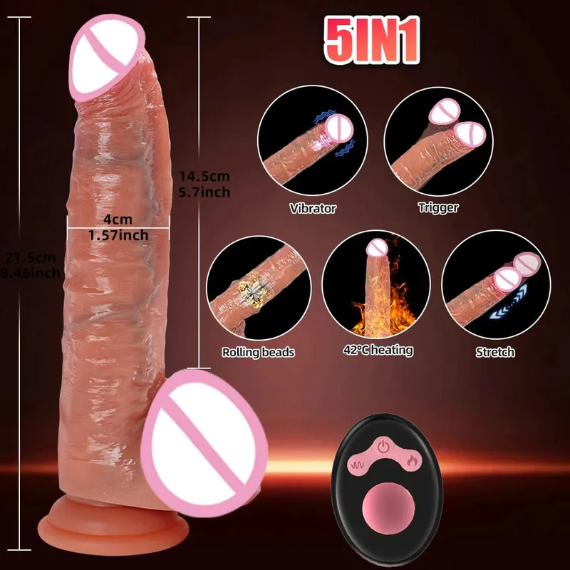Dicker Dildo-Vibrator für Frauen, realistische Dildos, Penis-Fernbedienung, stoßend, beheizte Vibratoren, Sexspielzeug, Anal-G-Punkt-Stimulatoren