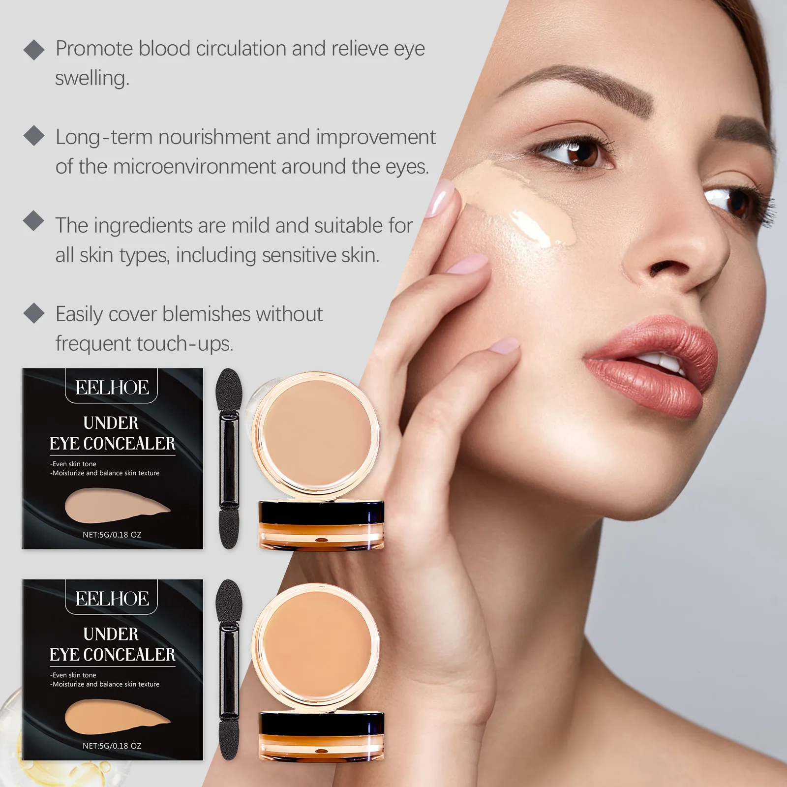 Řada očních korektorů Oční skvrny hydratuje bez odstranění make-upu Light and Natural Fit Brighting Repair Concealer Makeup — image 4