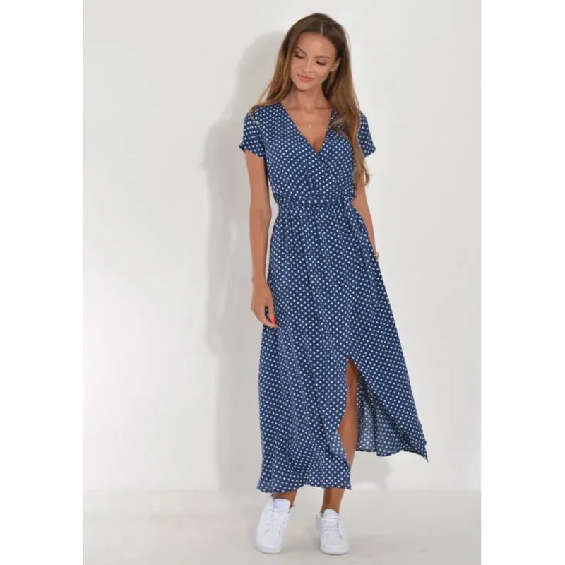 Bedrucktes Kleid 2025 Sommer V-Ausschnitt Split Fork Mittlere und lange Gruppe europäischer und amerikanischer grenzüberschreitender Damenbekleidung — image 4