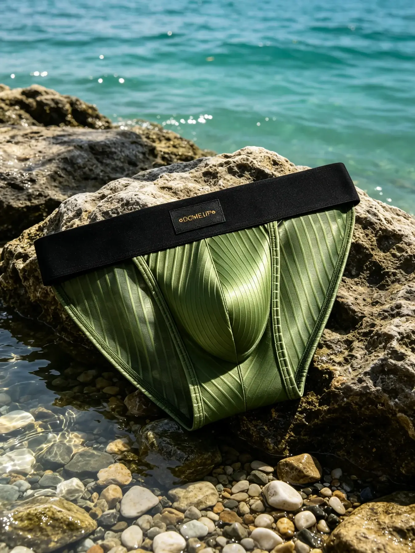 Heren lage taille driehoek korte glanzende pure verticale streep ontwerp U Ardennen Pouch Comfort zomer mannelijk ondergoed DP925 — image 7