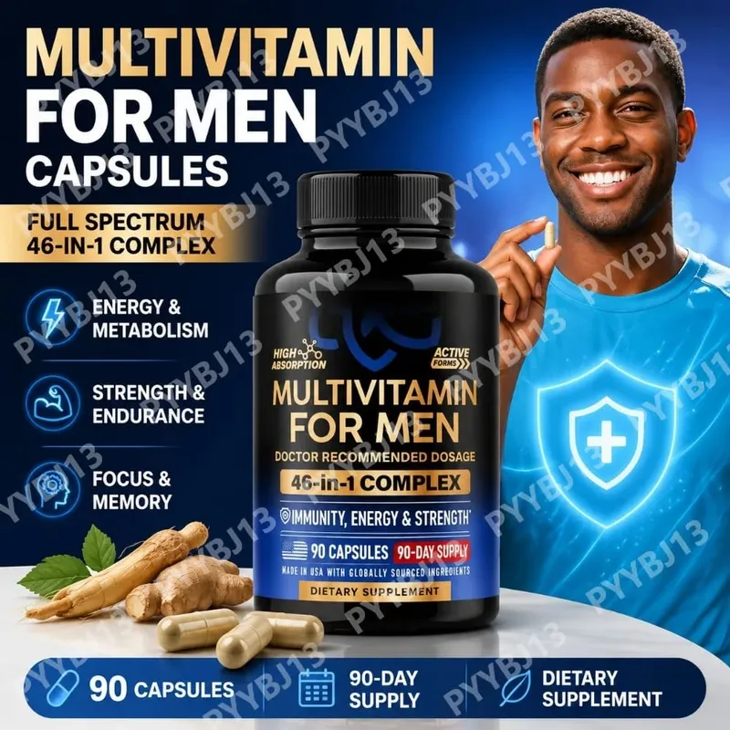 Multivitamin for Men 90 Capsules B Complex B12 Vitamin D3 K2 Zinc Magnesium Plant Extract Blend Non GMO Daily Nutrition Support — image 2