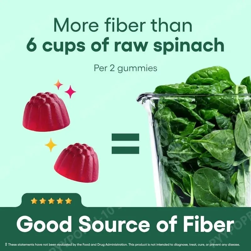 Gummies aux fibres santé digestive régularité saveur framboise citron sans sucre ajouté racine de chicorée végétalienne prébiotique 60CT adultes — image 5