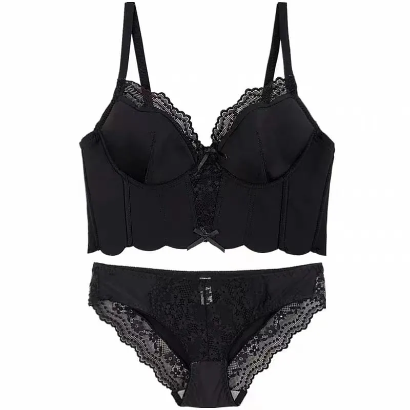 Thin Underwear Women's Push-Up No-Wire Sexy Lace Fishbone Bra — image 8