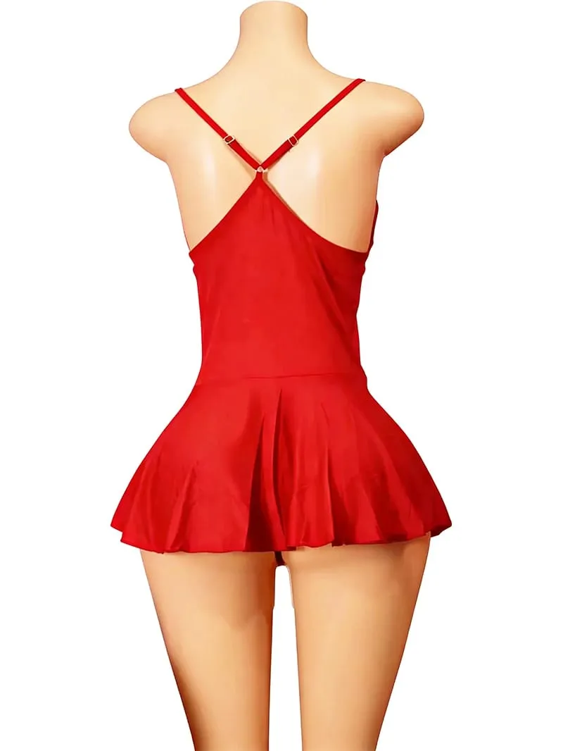 Vestidos rojos sexis sin entrepierna para mujer, minivestido de noche sin espalda, sin mangas, ropa Y2k, vestido de fiesta de noche — image 3