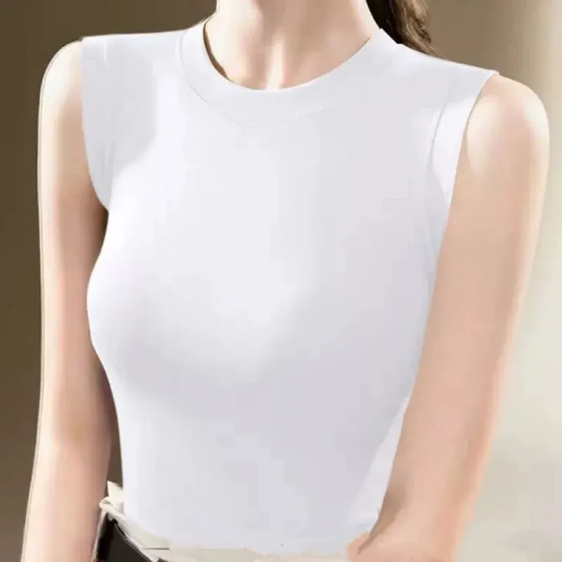 1pcs Spring Summer Women Knitted Tank Tops Girl Thin Tops Lady Basic Casual Tank Tops Round Collar Tees Sleeveless Top M~3XL — image 6