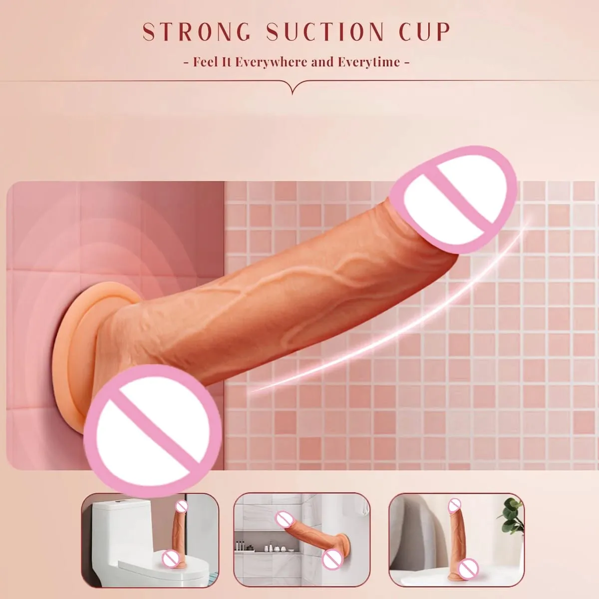 Riesiger realistischer Silikon-Fernbedienungsdildo, der vibrierende weibliche Sexspielzeuge, Penetration, G-Punkt, Klitoris, Vagina, Orgasmus-Massagegerät