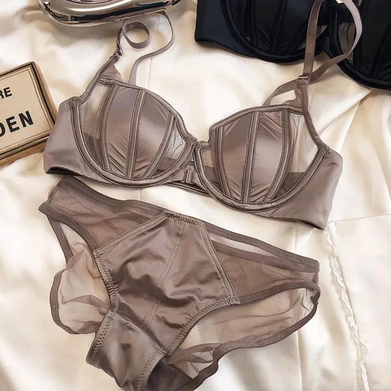 ฤดูร้อนลูกไม้บางถ้วยผู้หญิงชุดชั้นในด้านหน้าหัวเข็มขัด Push Up Bra ชุดปรับสายรัด Brassiere สวยกลับชุดชั้นใน — image 6