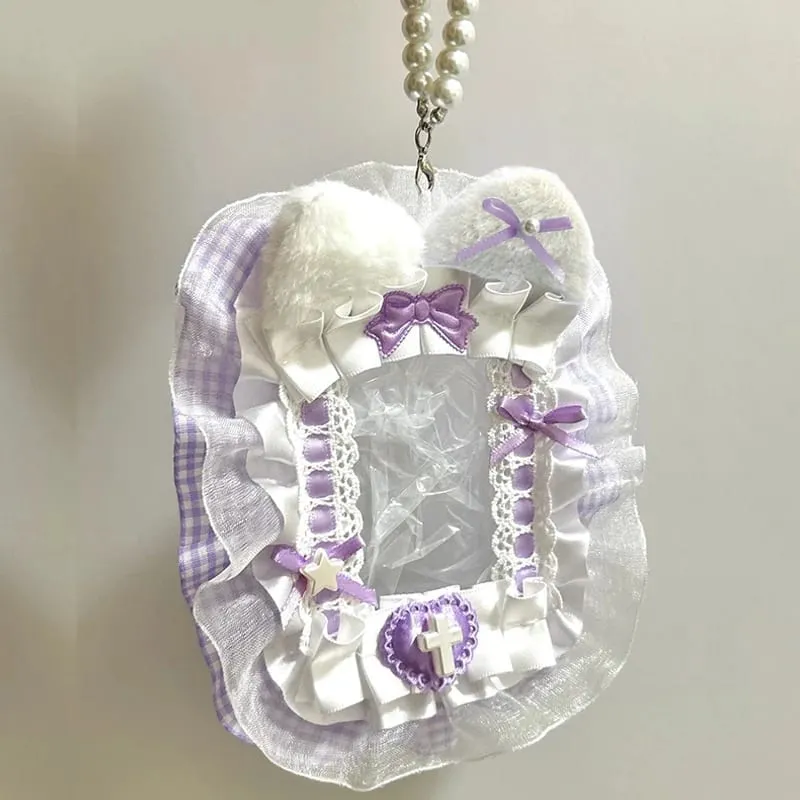 Pelindung Kad Foto Mewah dengan Reben & Renda - Lengan Kad Lembut untuk Pemuat Teratas Kes Paparan Idola Anime Kpop Pemegang DIY Comel untuk Hadiah Peminat — image 1