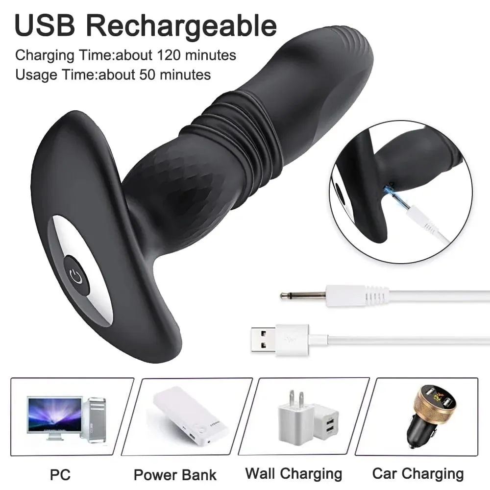 Plug anale vibrante telescopico vibratore di controllo APP giocattolo del sesso telecomandato per plug anale per massaggiatore prostatico maschile con dildo anale adulto — image 3
