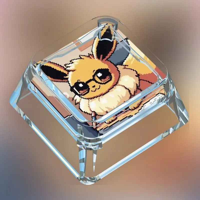 Pokémon panenka ve stylu kreativního dělníka Transparentní Single Key Cap Cartoon Roztomilý Snorlax Pikachu Cross Axis Mechanical Keyboard Keyboard — image 13