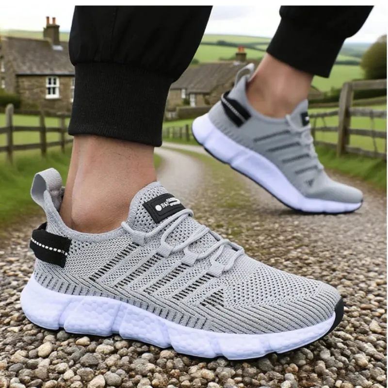 Løbesko med bløde såler til mænd Åndbar mesh Fleksibel Casual sneakers Komfortable bæredygtige såler Tennis træningssko — image 3