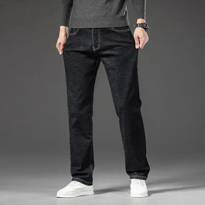 Jean droit pour hommes, pantalon en Denim, Style classique, extensible, décontracté, grande taille 40 42 44 46, printemps-automne 2025 — image 6