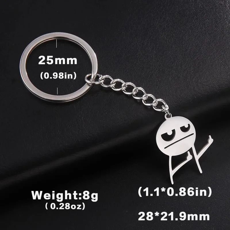 Teamer ตลกนิ้วกลาง Stickman พวงกุญแจ 2026 แนวโน้มน่ารักกระเป๋าจี้รถคู่ใหม่ Trinket ของขวัญพวงกุญแจ — image 11
