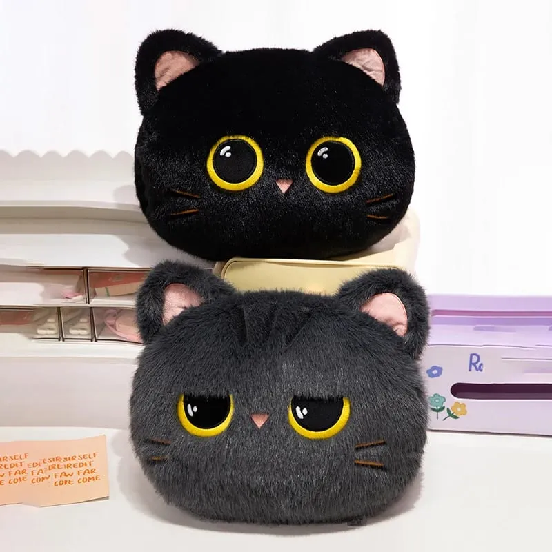 Originelles Plüschtier, schwarze Katze, offizielles großes Puppen-Wurfkissen, Plüschtier, süßes und bezauberndes Sofakissen, Büro-Wurfkissen — image 2