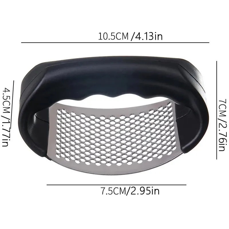 Stainless Steel Garlic Press – Metal & Plastic One-Press Design Easy to Clean Effort-Saving — image 7