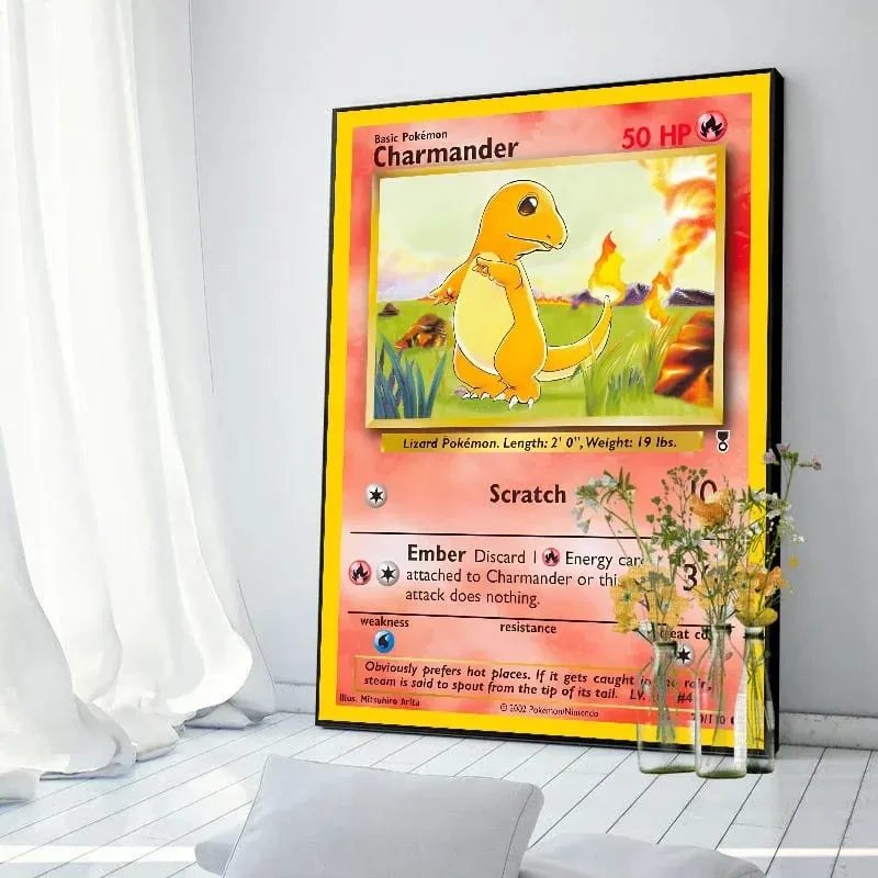 Pokemon Basis ชุด 1996 จาก Engels การ์ด Shining โปสเตอร์ภาพวาดผ้าใบพิมพ์สีน้ำ Wall Art ภาพตกแต่งบ้านของขวัญ