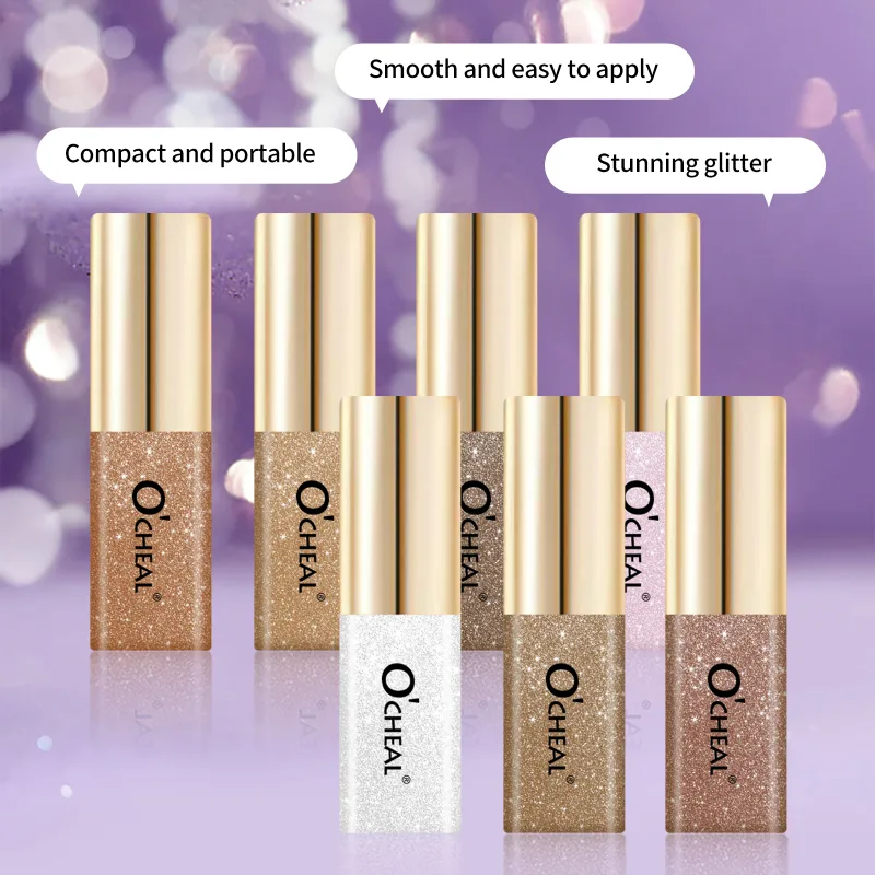 O'cheal líquido sombra de olho pescoço diamantes brilhante à prova dwaterproof água encantador bicho da seda brilho maquiagem dos olhos cosméticos glitter altamente pigmentado — image 5