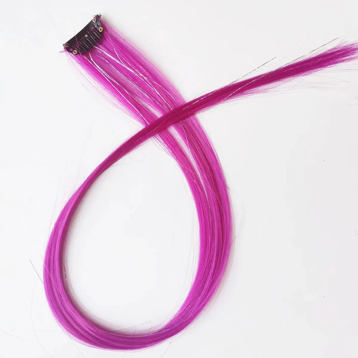 Estensioni per capelli colorati Orpelli misti argento Clip sintetica nei capelli Parrucchino arcobaleno Punti salienti della festa per le donne Ragazze — image 6