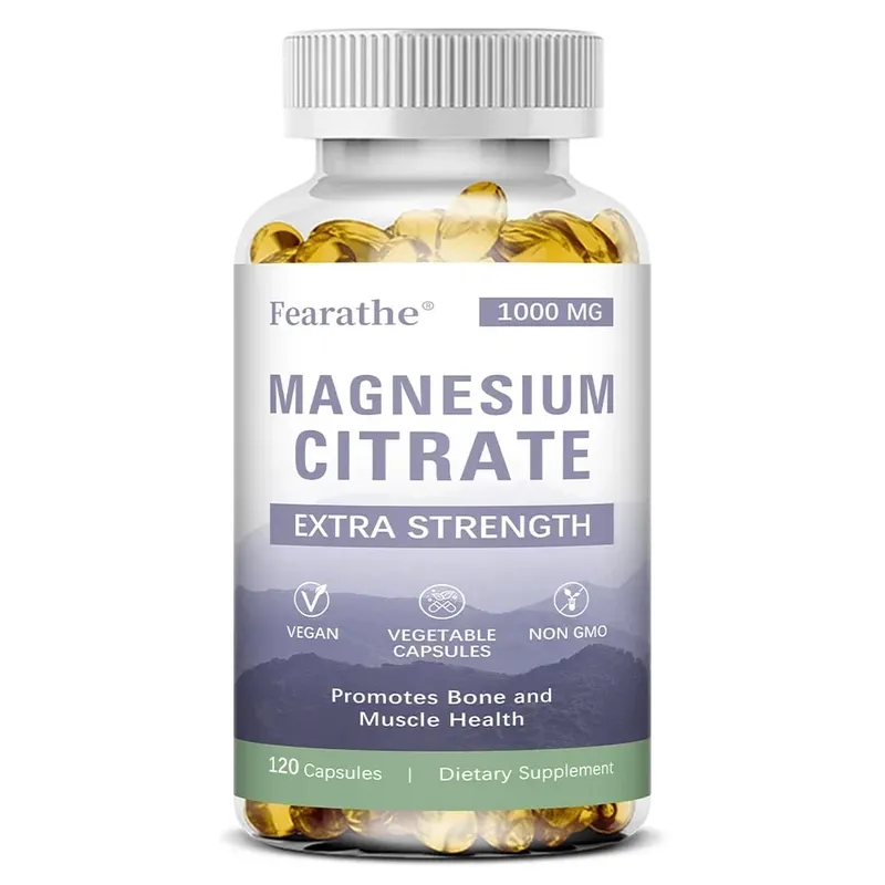 Magnesium Citrate Capsules - Dietary Supplement for Muscle Nerve Bone and Heart Support - Gluten Free Non-GMO - 120 Capsules — image 9