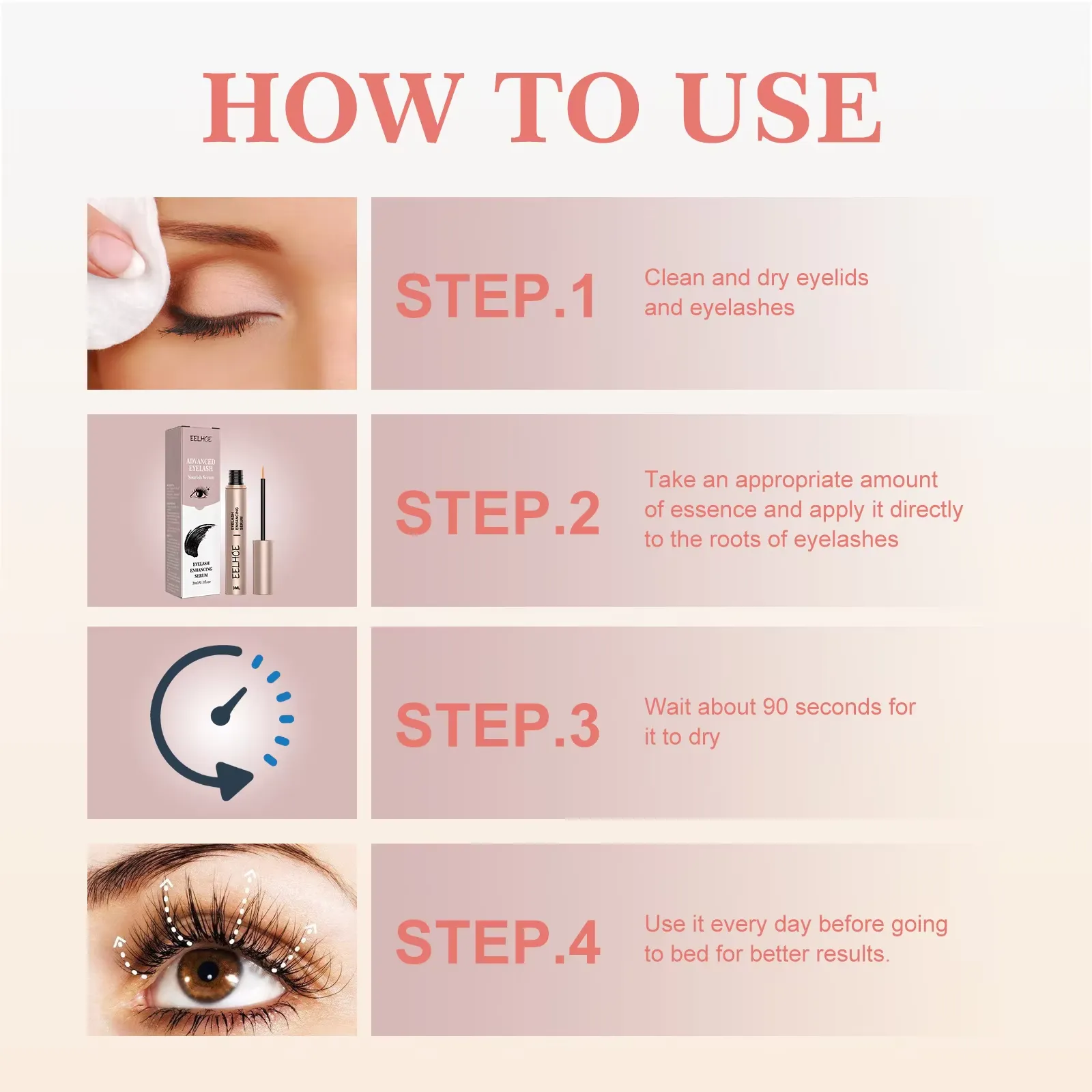 7 วัน Eyelash Growth Serum ขนตาธรรมชาติ Enhancer หนาหนาขึ้น Curling คิ้ว Lifting Eye Care Fuller Lashes ผลิตภัณฑ์