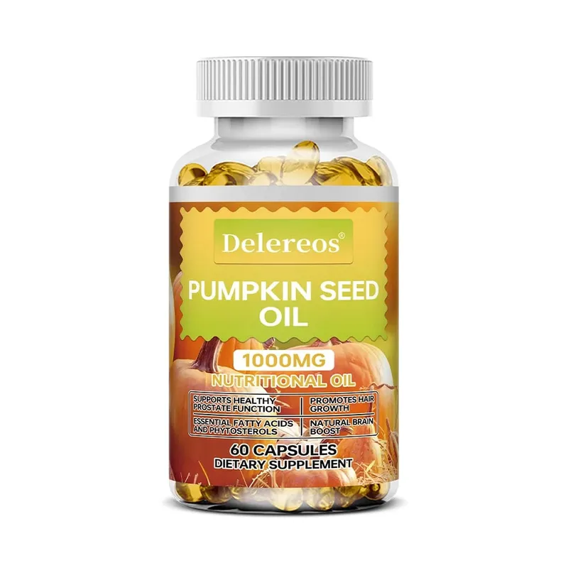 Capsule di olio di semi di zucca da 1000 mg supportano la prostata, la vescica urinaria e la salute dei capelli per gli uomini Salute cardiovascolare Non OGM — image 9