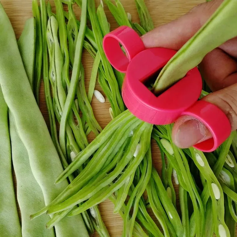 Fatiador de feijão verde, cortador de frutas, vegetais, descascador, removedor para fácil fatiador de vegetais, utensílios de cozinha — image 1