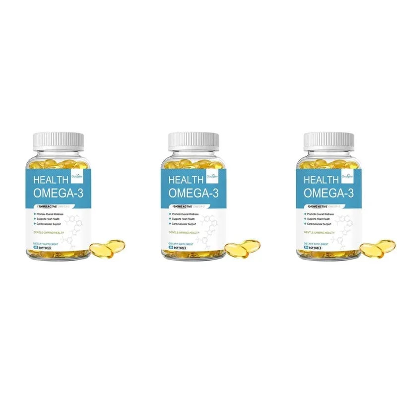 Omega-3 Softgels with 1200 Mg Active Omega-3 EPA and DHA Vitamin D3 and Vitamin E for Heart Health Support 60 Softgels — image 9