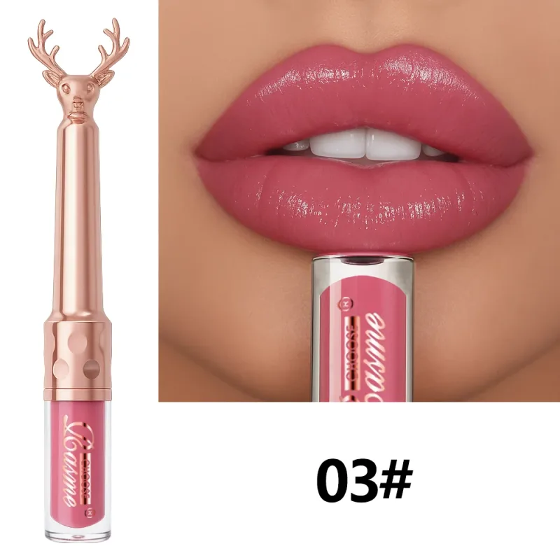 Moisturizing Cream Lip Gloss Efterår/Vinter Fugtgivende flydende læbestift Langtidsholdbar Ikke-fedtet læbemakeup Julebrun