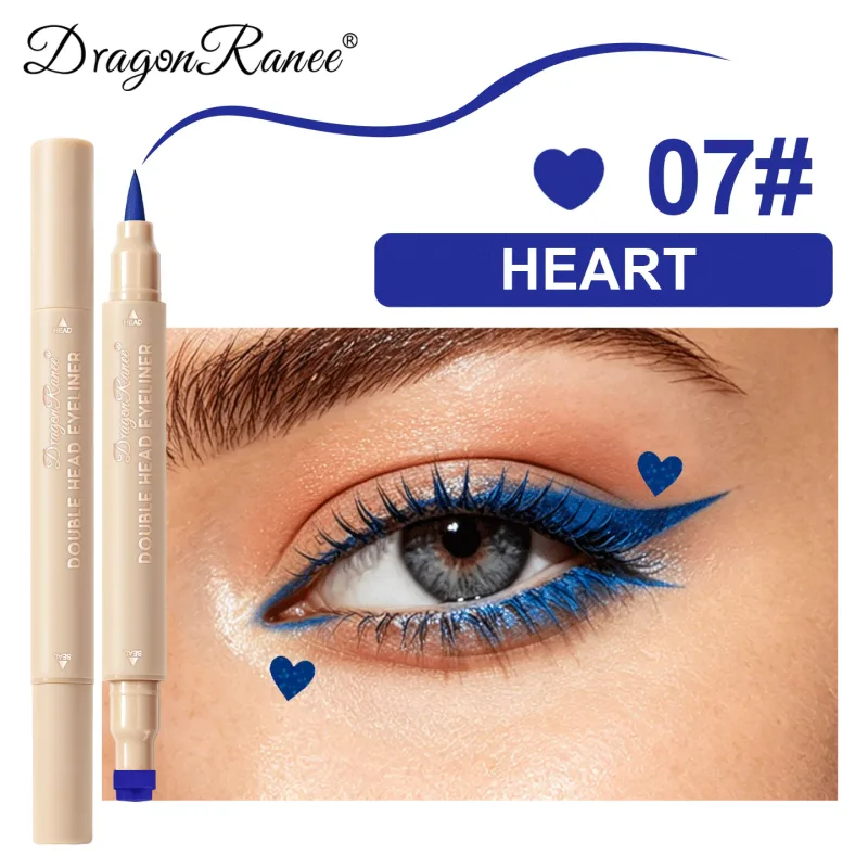 Double-ended Love Star Butterfly อายไลเนอร์กันน้ำ Smudge-Proof Quick Drying 2 in 1 ที่มีสีสัน Stamp Eye Line ปากกาแต่งหน้า — image 21