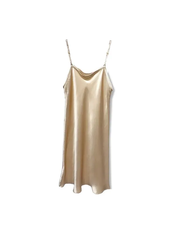 SuyaDream – Mini robe en soie véritable pour femme, 19mm, sans manches, couleur unie, bretelles Spaghetti, vêtements de nuit élégants et chics, 100%, 2025