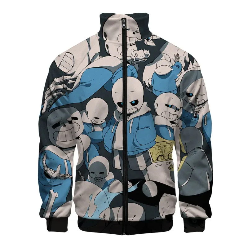 Sang Trọng Phổ Biến Sans Undertale 3D In Hình Dây Kéo Áo Raglan Áo Gió Bé Trai/Bé Gái Thoải Mái Cổ Đứng Áo Áo Khoác — image 27