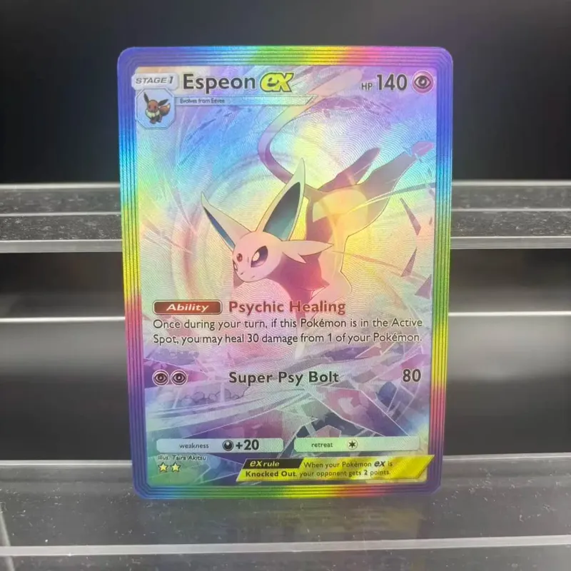 DIY 포켓 컬렉션 카드 Umbreon Espeon ex 자기 제작 단일 카드 클래식 게임 애니메이션 카드 선물 장난감 — image 2