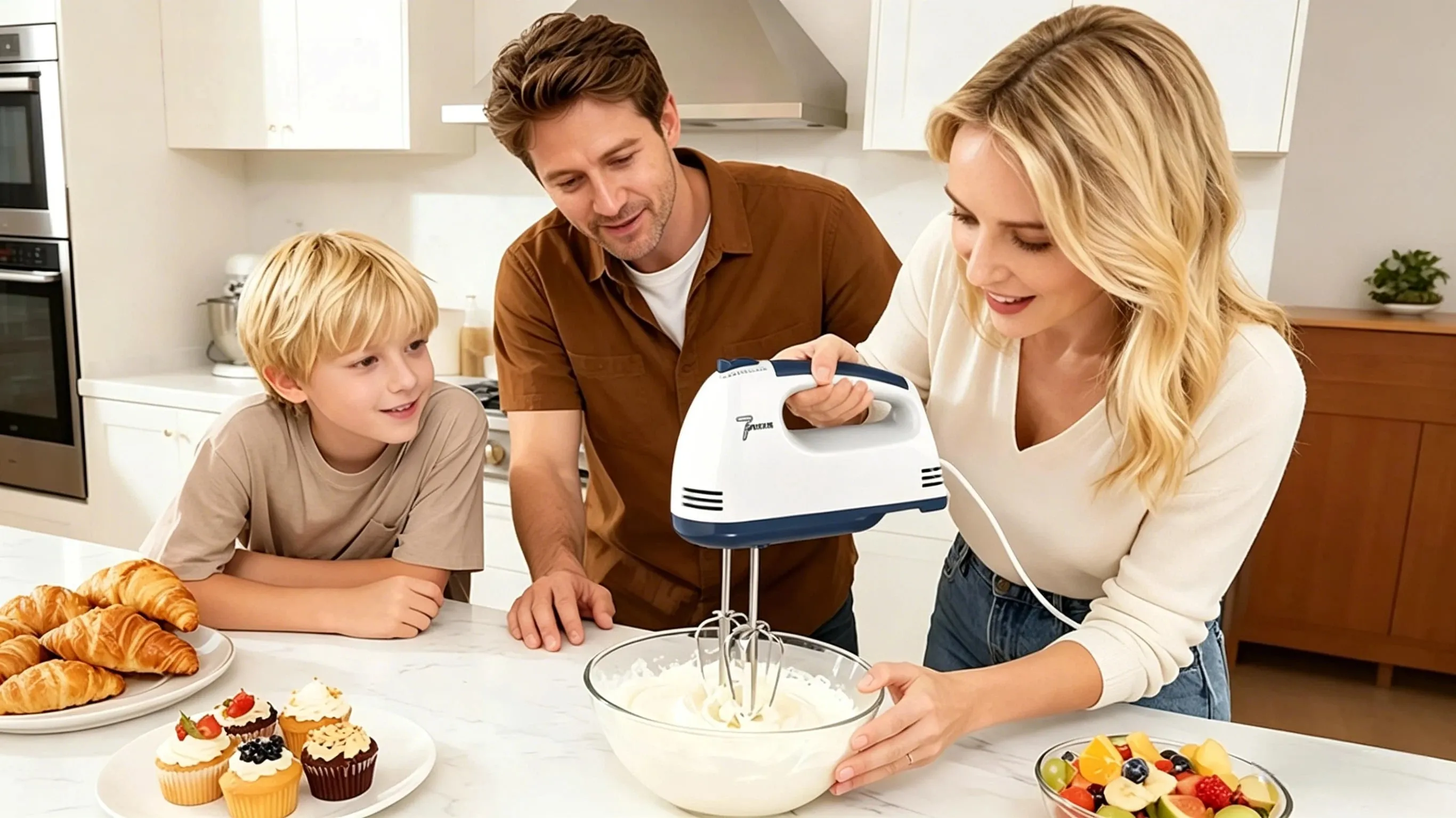 Máy trộn cầm tay có 7 cài đặt tốc độ đáp ứng nhiều nhu cầu khác nhau từ trộn nguyên liệu khô đến đánh kem. — image 7