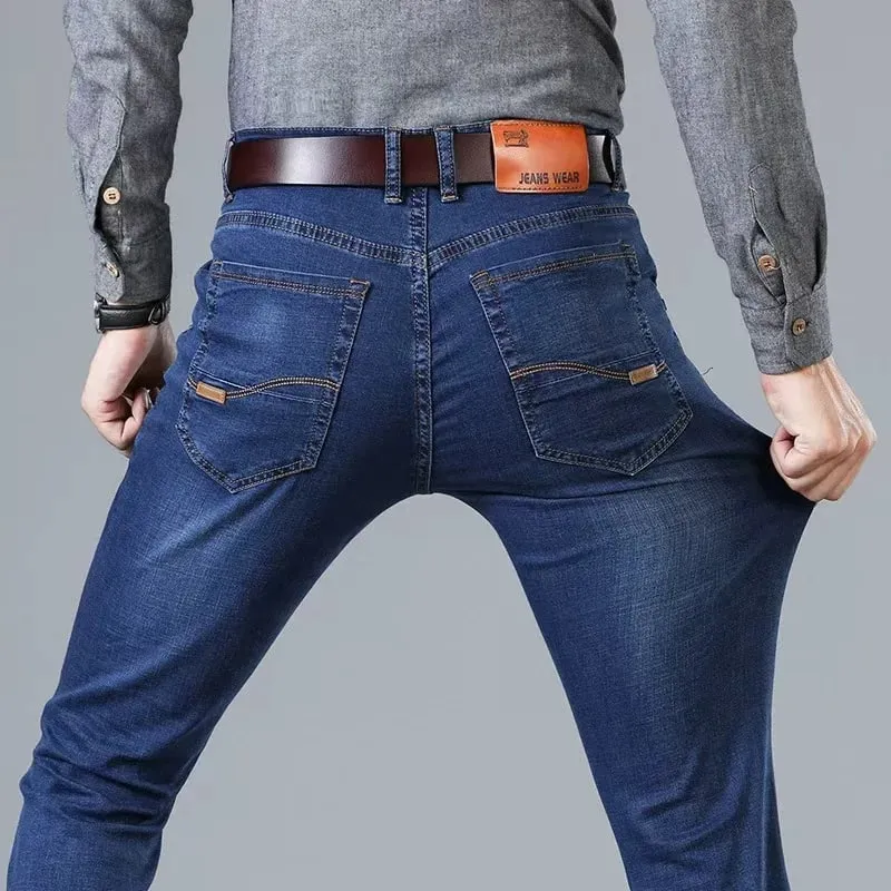 Jean extensible droit décontracté pour hommes, nouveau pantalon en Denim de travail classique bleu noir, à la mode, vêtements de marque masculine, printemps automne 2026 — image 9