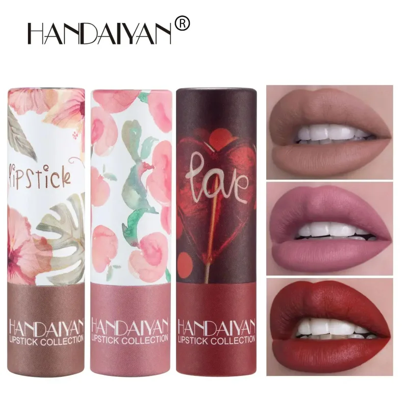 8 Colors Velvet Finish Lipstick Waterproof Long Lasting Moisturizing Non Stick Cup Nude Pink Red Lip Makeup Cosmetics — image 3