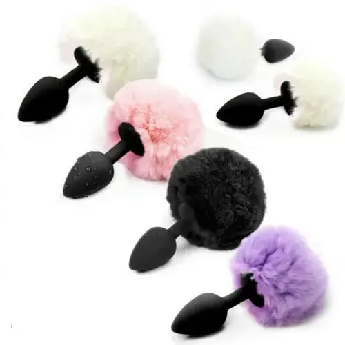 Slicone Butt Plug Behåret Bunny Tail Kanin Hale Glat Anal Plug Cosplay Sødt sexlegetøj til kvinder Erotisk voksenlegetøj Sexprodukter — image 1