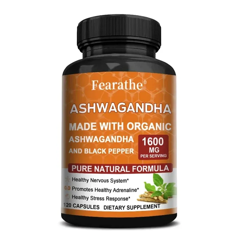 Capsule di estratto di Ashwagandha - Pepe nero Supporta sollievo dallo stress Umore Sonno Funzione cerebrale Recupero muscolare e salute immunitaria — image 9