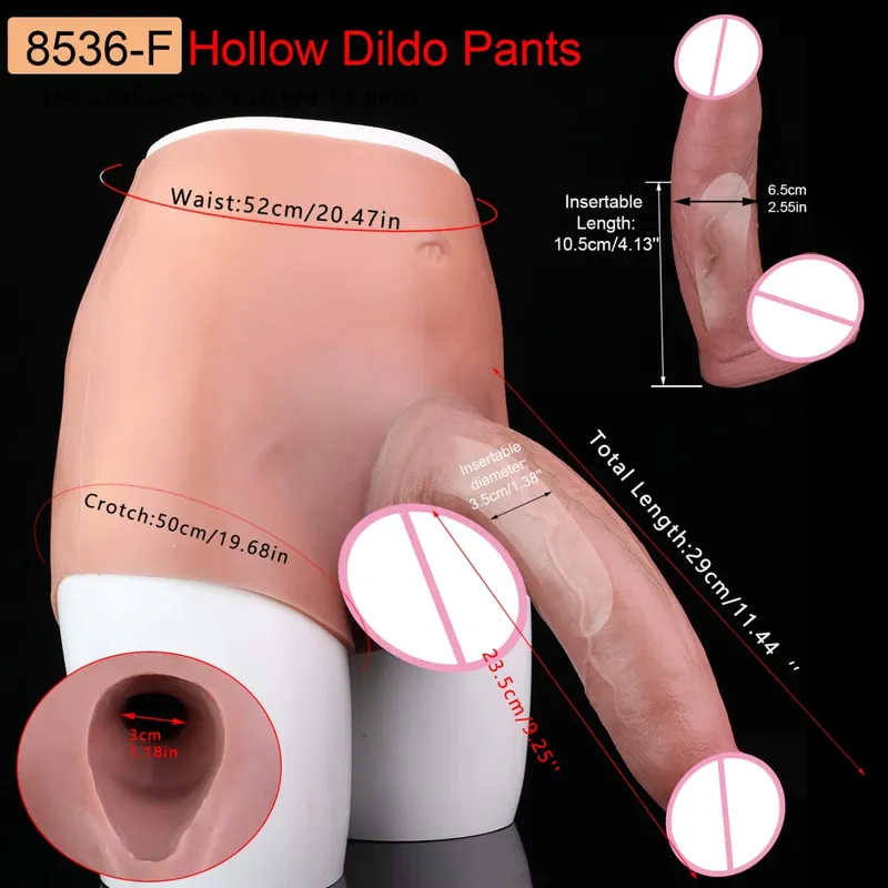 Duże, puste spodnie silikonowe typu Dildo Premium, nadające się do noszenia, hiperrealistyczne, wkładane nakładki na penisa, intymne zabawki do noszenia dla dorosłych — image 13