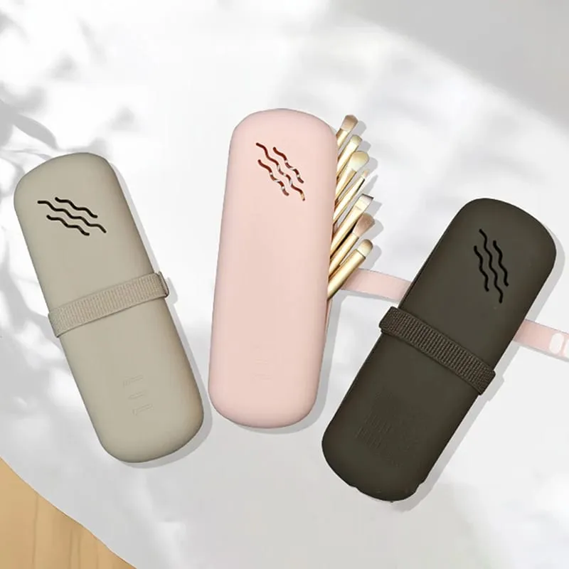 Étui de voyage pour pinceaux de maquillage en Silicone, étui de voyage étanche pour pinceaux de maquillage, crayon à sourcils, crayon à lèvres, organisateur — image 1