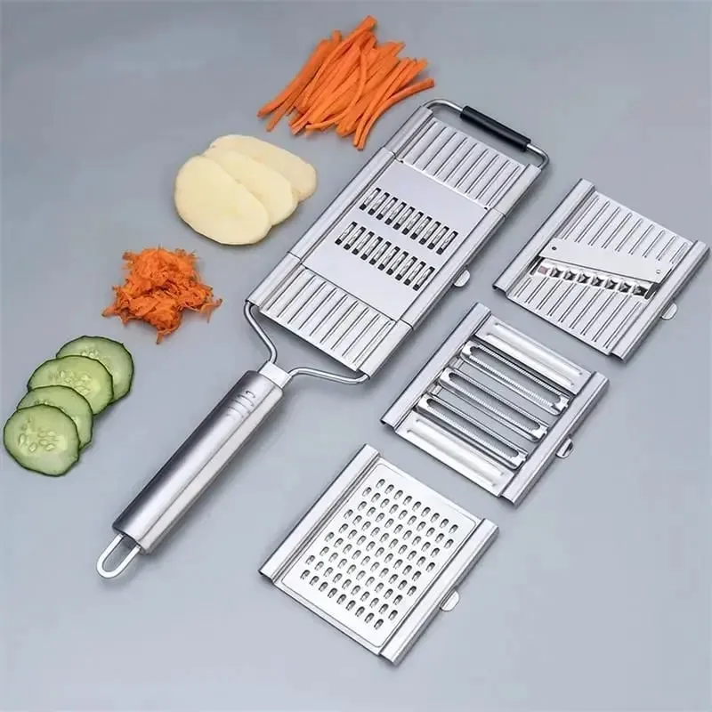 4 In1 Dụng Cụ Thái Lát Rau Củ Thép Không Gỉ Máy Hủy Tài Liệu Cắt Đa Năng Dụng Cụ Thái Lát Rau Củ Cắt Bộ Hướng Dẫn Sử Dụng Trái Cây Cà Rốt Khoai Tây Xay — image 2