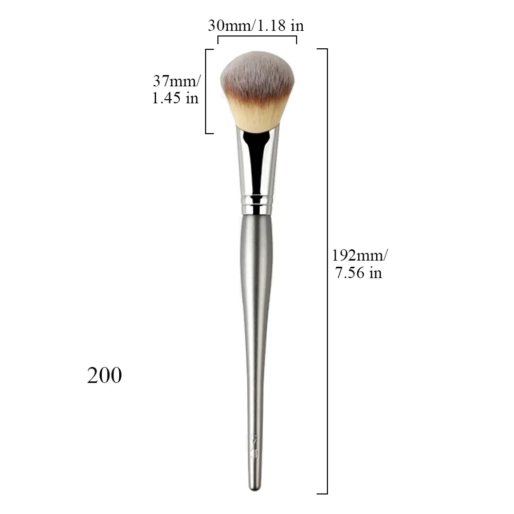 Profissional artesanal compõem escova 200 inclinado blush contorno escova resiliente pincéis de maquiagem de fibra sintética — image 6