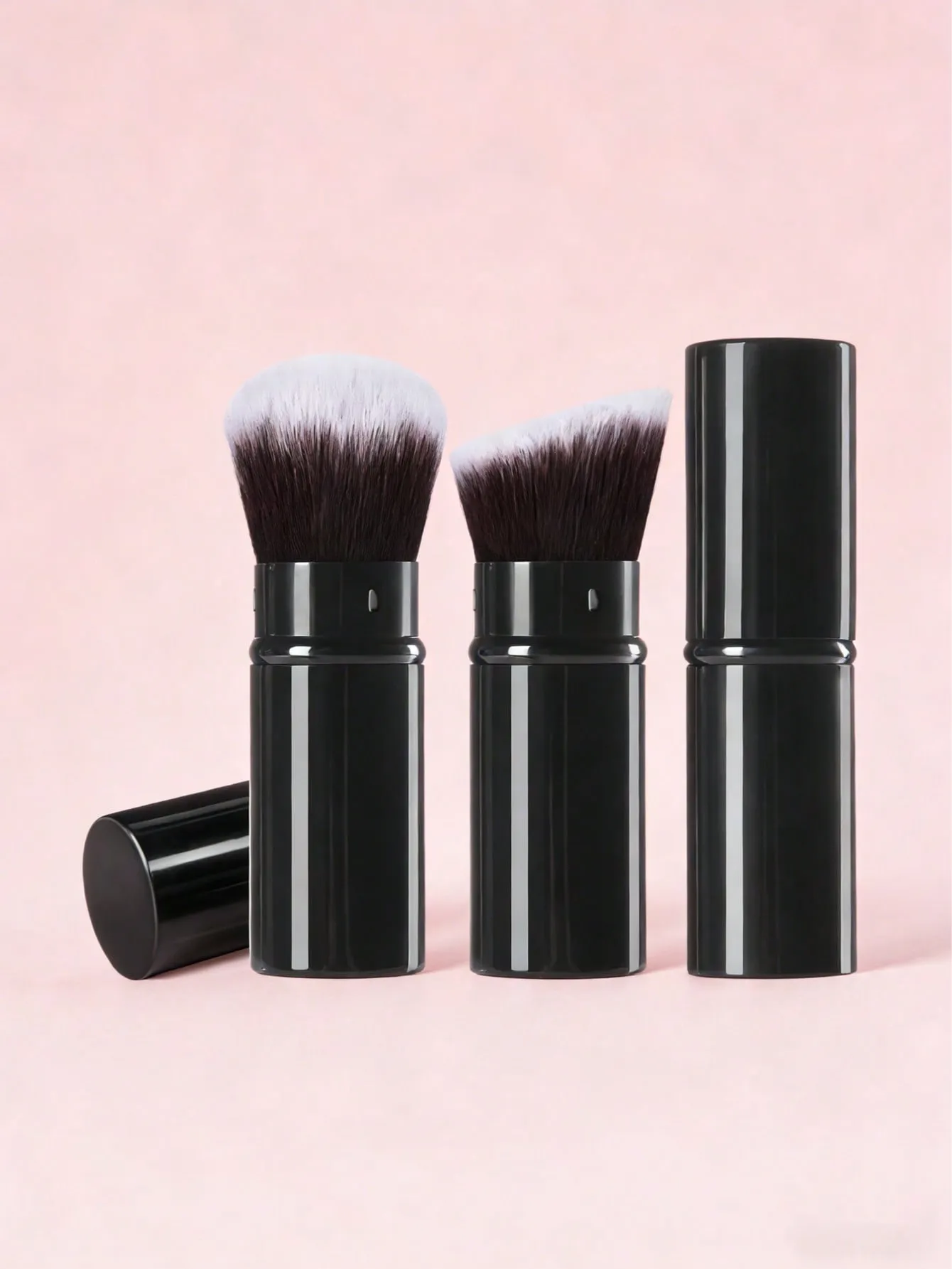 1-2 Telescopic Makeup Brushes Travel Kabuki Foundation Makeup Brushes Facial Blush Brushes Are Used To Mix Liquids Blushes — image 1