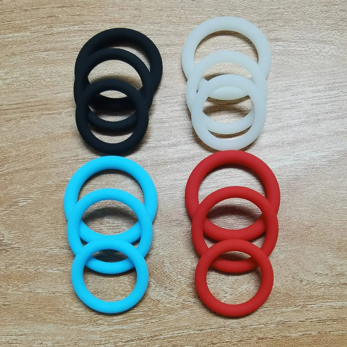 Cincin Zakar 3PCS Flash Dalam Kunci Malam Silikon Tahan Lama Cincin Zakar Mainan Seks untuk Lelaki Kelewatan Ejakulasi Skrotum Cincin Kunci — image 3