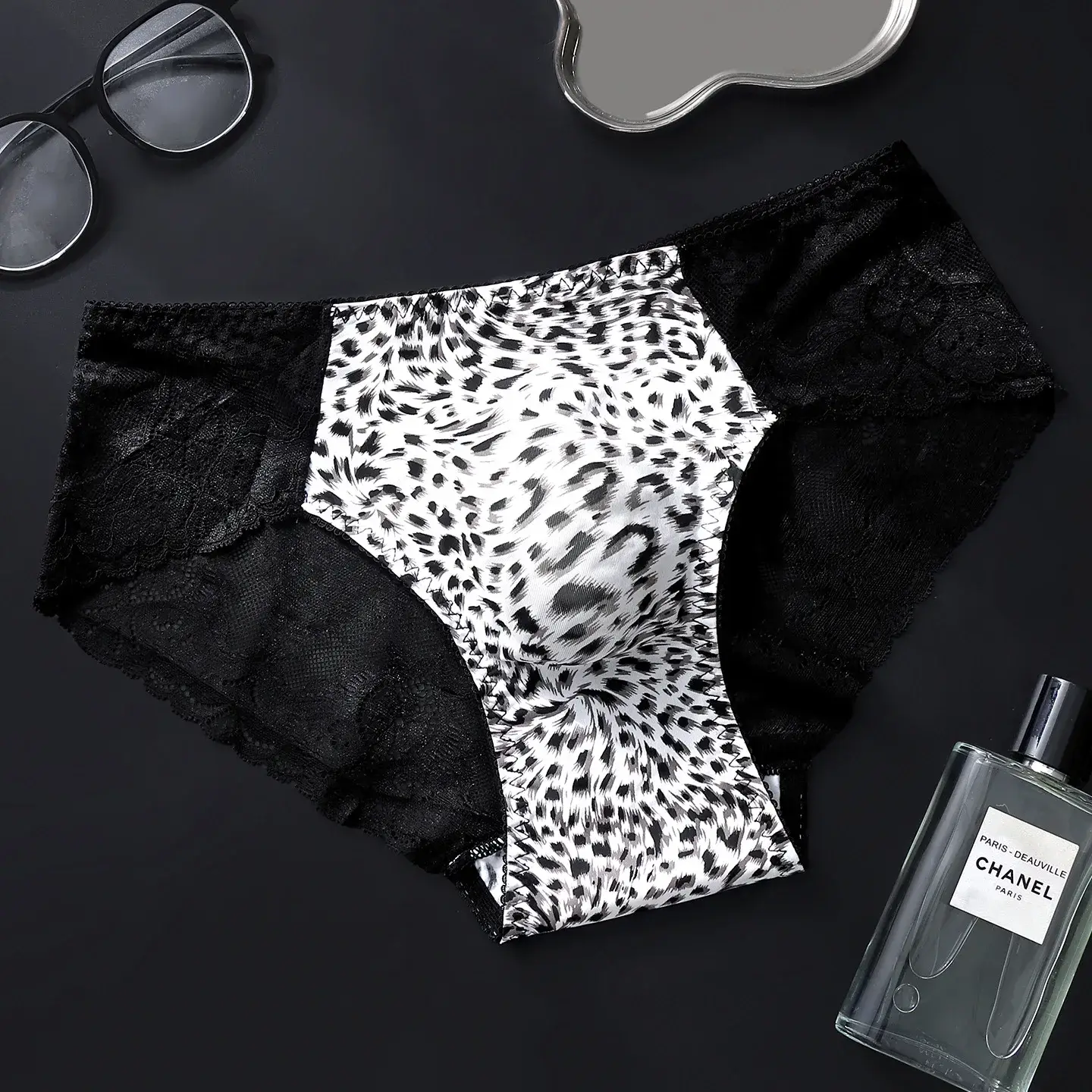 Femboy Sissy Pouch Panties Men's Leopard Satin Lace Splicing Briefs Sexy U Convex Pouch Underwear Breathable Seamless Knicker — image 2