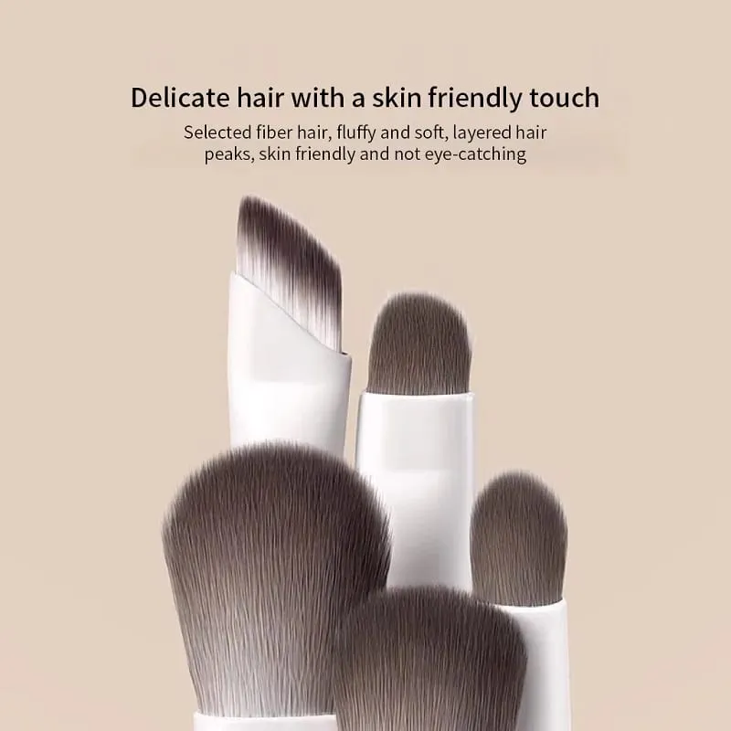 5/8/10 Pièces Pinceaux De Maquillage Pour Les Yeux Naturels Ensemble Détail Fard À Paupières Brosse Pinceau De Maquillage Blanc Ultra Doux Fard À Paupières Eyeliner Outil De Maquillage — image 5